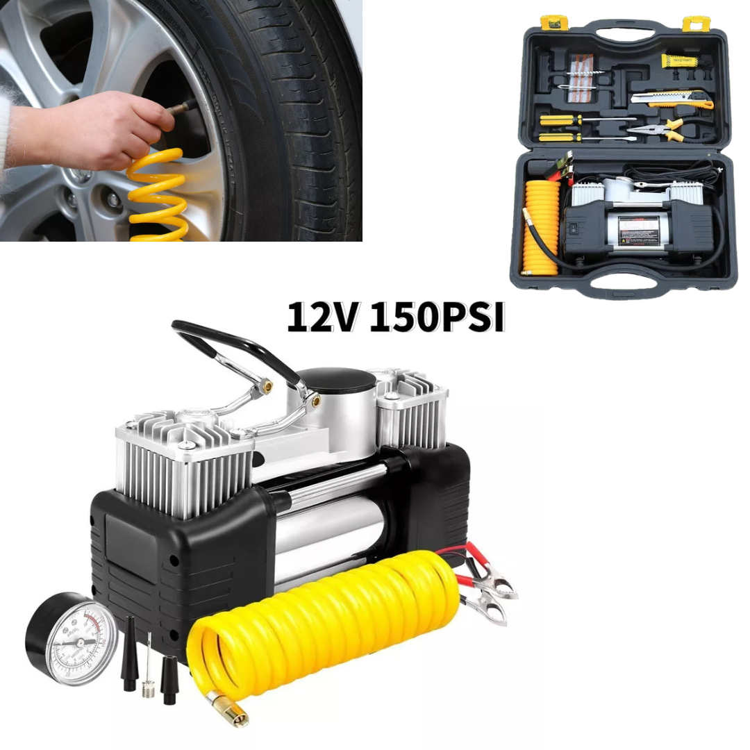 Kit Compresor De Aire Auto 12V Portátil