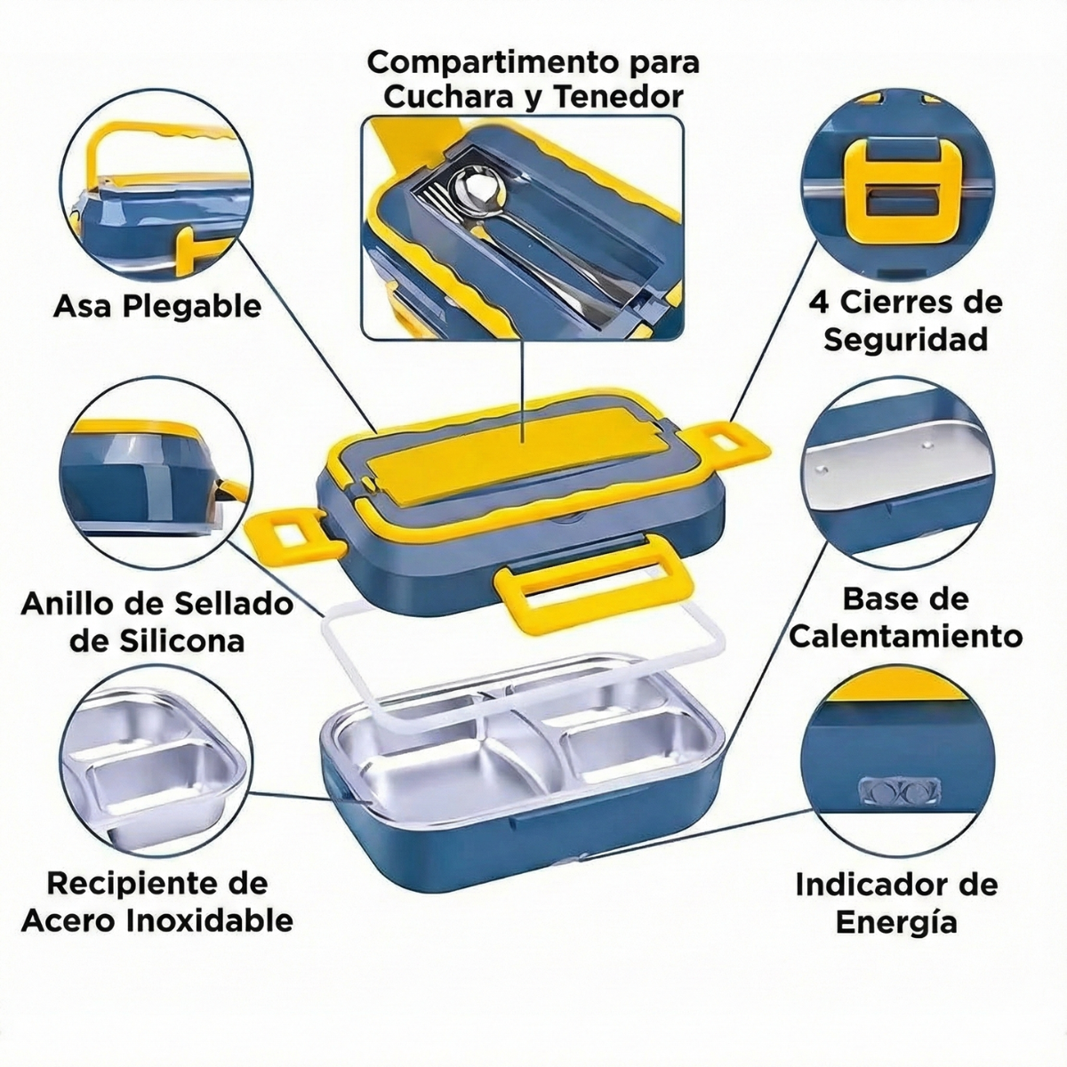 Lonchera Eléctrica Térmica Portátil Auto Oficina