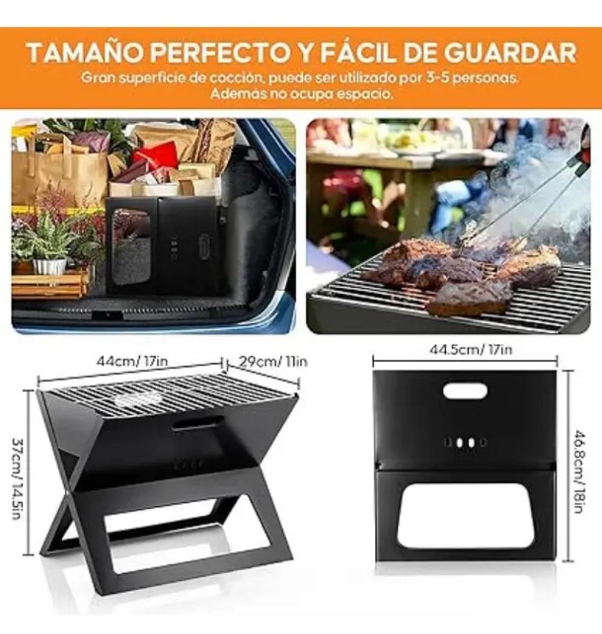 Parrilla Plegable Portátil 44x36x28cm